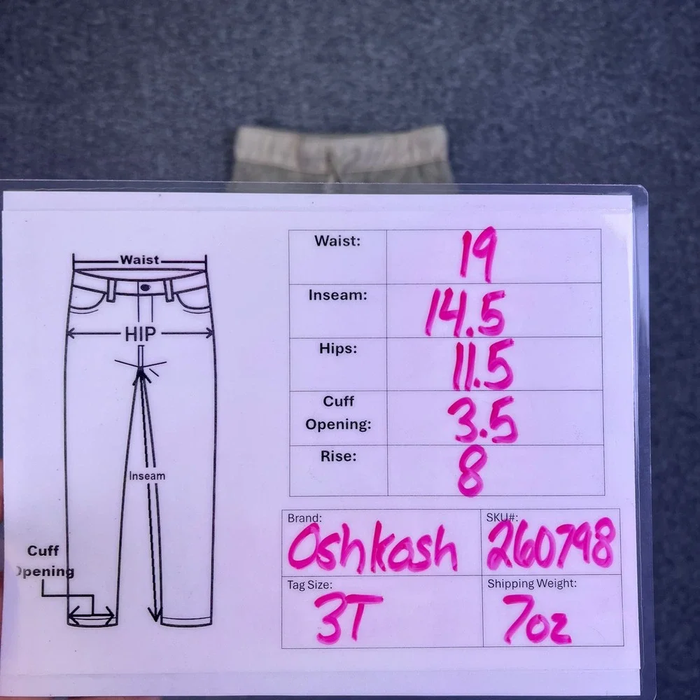 OshKosh Jogger Pants Toddler 3T Fleece Lined Casual‎ Winter Sweater Knit 19x14.5